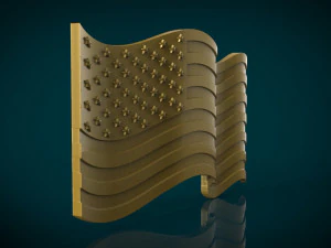 american flag stl model for cnc and 3d printer 3D Print Model