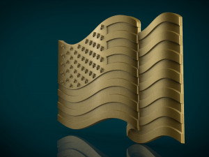 american flag stl model for cnc and 3d printer Modelo de Impressão 3D
