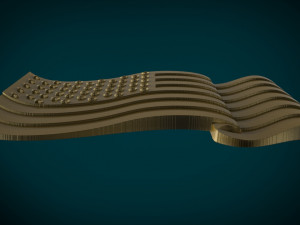 american flag stl model for cnc and 3d printer Modelo de Impressão 3D
