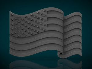 american flag stl model for cnc and 3d printer Modelo de Impressão 3D