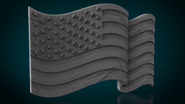 american flag stl model for cnc and and 3d printer 3D printmodel .c4d .max .obj .3ds .fbx .stl .blend