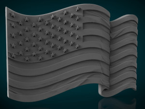 american flag stl model for cnc and and 3d printer 3D Print Model