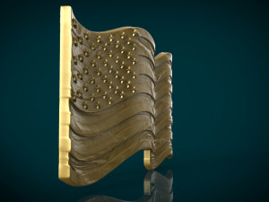 american flag stl model for cnc and and 3d printer Model Cetak 3D