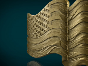 american flag stl model for cnc and and 3d printer Model Cetak 3D