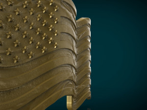 american flag stl model for cnc and and 3d printer Model Cetak 3D