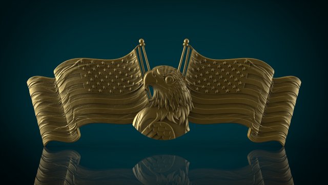 american flag and eagle stl model for cnc and 3d print model 3D 프린트 모델 .c4d .max .obj .3ds .fbx .stl .blend 