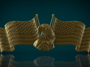 american flag and eagle stl model for cnc and 3d print model 3D-printmodel