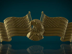 american flag and eagle stl model for cnc and 3d print model 3D Print Model