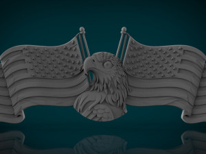american flag and eagle stl model for cnc and 3d print model 3D 프린트 모델