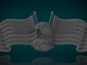american flag and eagle stl model for cnc and 3d print model 3D Print Model
