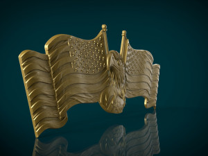 american flag and eagle stl model for cnc and 3d print model 3D 프린트 모델
