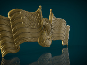 american flag and eagle stl model for cnc and 3d print model 3D 프린트 모델