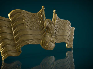 american flag and eagle stl model for cnc and 3d print model 3D Print Model