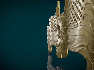 american flag and eagle stl model for cnc and 3d print model 3D 프린트 모델