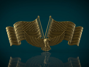 american flag and eagle stl model for cnc and 3D Print Model