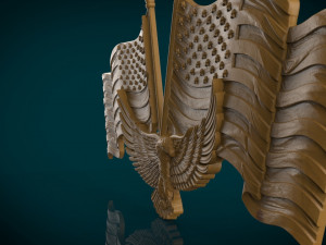 american flag and eagle stl model for cnc and 3D 프린트 모델