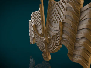 american flag and eagle stl model for cnc and 3D Print Model