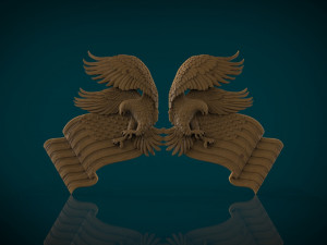 american flag and eagle stl model for cnc and 3d print model 3D-printmodel