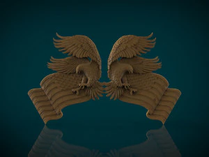 american flag and eagle stl model for cnc and 3d print model 3D Print Model