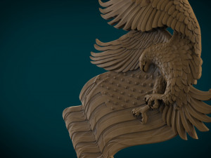 american flag and eagle stl model for cnc and 3d print model 3D 프린트 모델