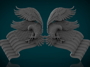 american flag and eagle stl model for cnc and 3d print model 3D 프린트 모델