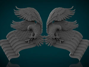 american flag and eagle stl model for cnc and 3d print model 3D Print Model