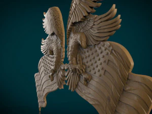 american flag and eagle stl model for cnc and 3d print model 3D Print Model