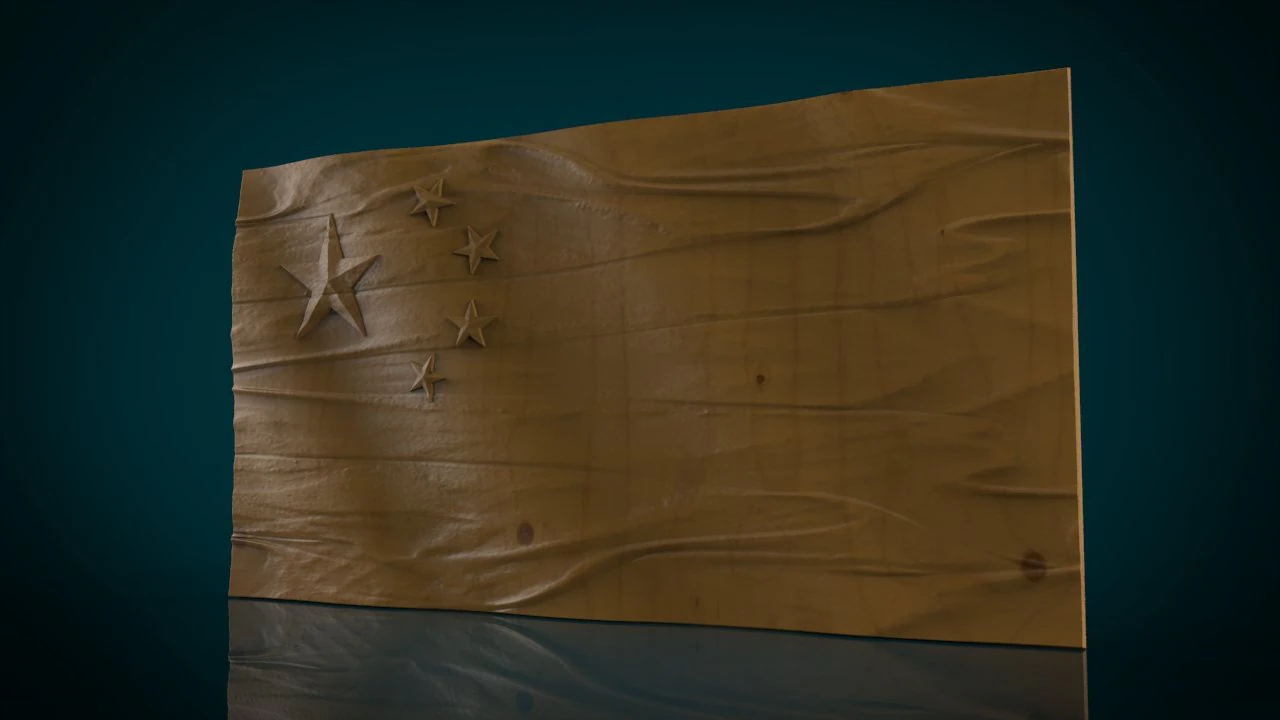 china flag stl model for cnc and 3d print model 3D Print Model .c4d .max .obj .3ds .fbx .stl .blend 