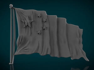 china flag stl model for cnc and 3d print model 3D-printmodel