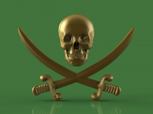 skull and swords 3D-printmodel