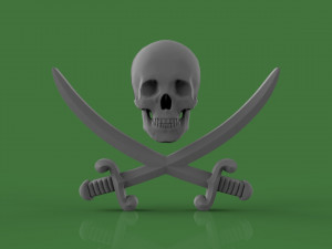 skull and swords 3Dプリントモデル