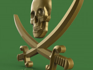 skull and swords 3Dプリントモデル