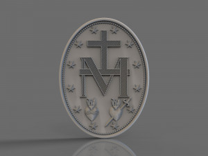 virgen milagrosa miraculous medal 3d stl model 3D-Druckmodell