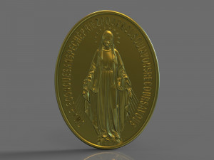 virgen milagrosa miraculous medal 3d stl model 3D Print Model