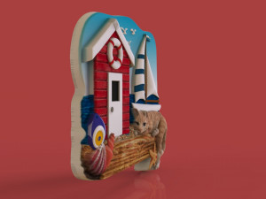cat and beach themed model 3d print model Modelo de impresión 3D