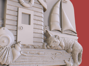 cat and beach themed model 3d print model Modelo de impresión 3D