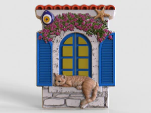 gato no modelo de relevo da janela Modelo de Impressão 3D