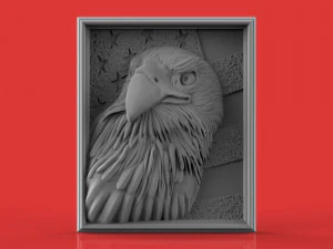 bandiera dell'aquila patriota americana Modello di stampa 3D