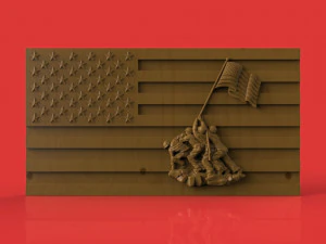 iwo jima tribute american marine hero flag wall hanging 3D Print Model