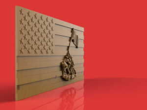 iwo jima tribute american marine hero flag wall hanging 3D 打印模型