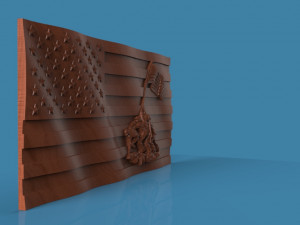 iwo jima tribute american marine hero flag wall hanging 3Dプリントモデル