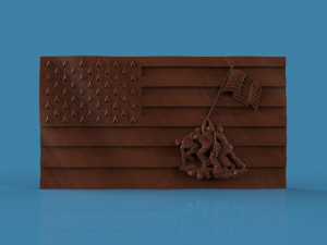 iwo jima tribute american marine hero flag wall hanging 3Dプリントモデル