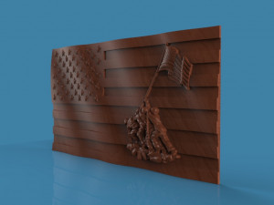 iwo jima tribute american marine hero flag wall hanging 3Dプリントモデル