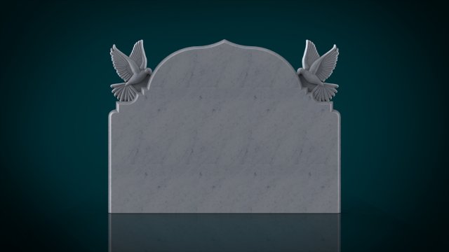 memorial tombstone with pigeon figure 3D 模型 .c4d .max .obj .3ds .fbx .stl .blend