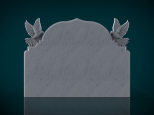 memorial tombstone with pigeon figure 3D Model