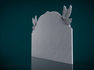 memorial tombstone with pigeon figure 3D 模型
