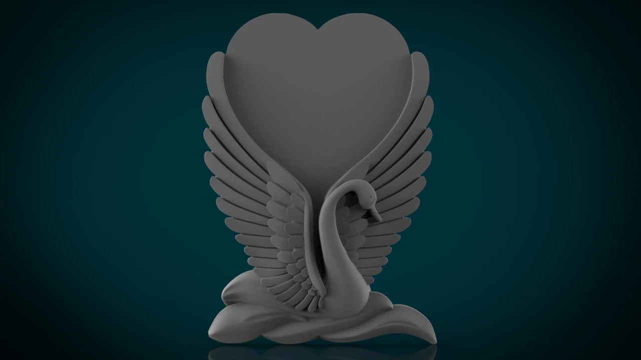 memorial tombstone with swan 3D Model .c4d .max .obj .3ds .fbx .stl .blend