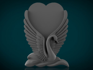 memorial tombstone with swan 3D-Modell