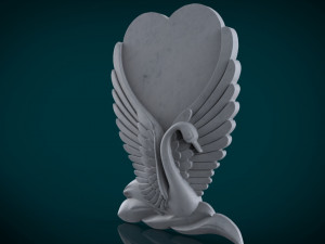 memorial tombstone with swan Model 3D