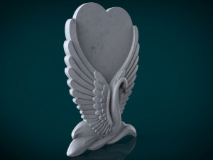 memorial tombstone with swan Model 3D